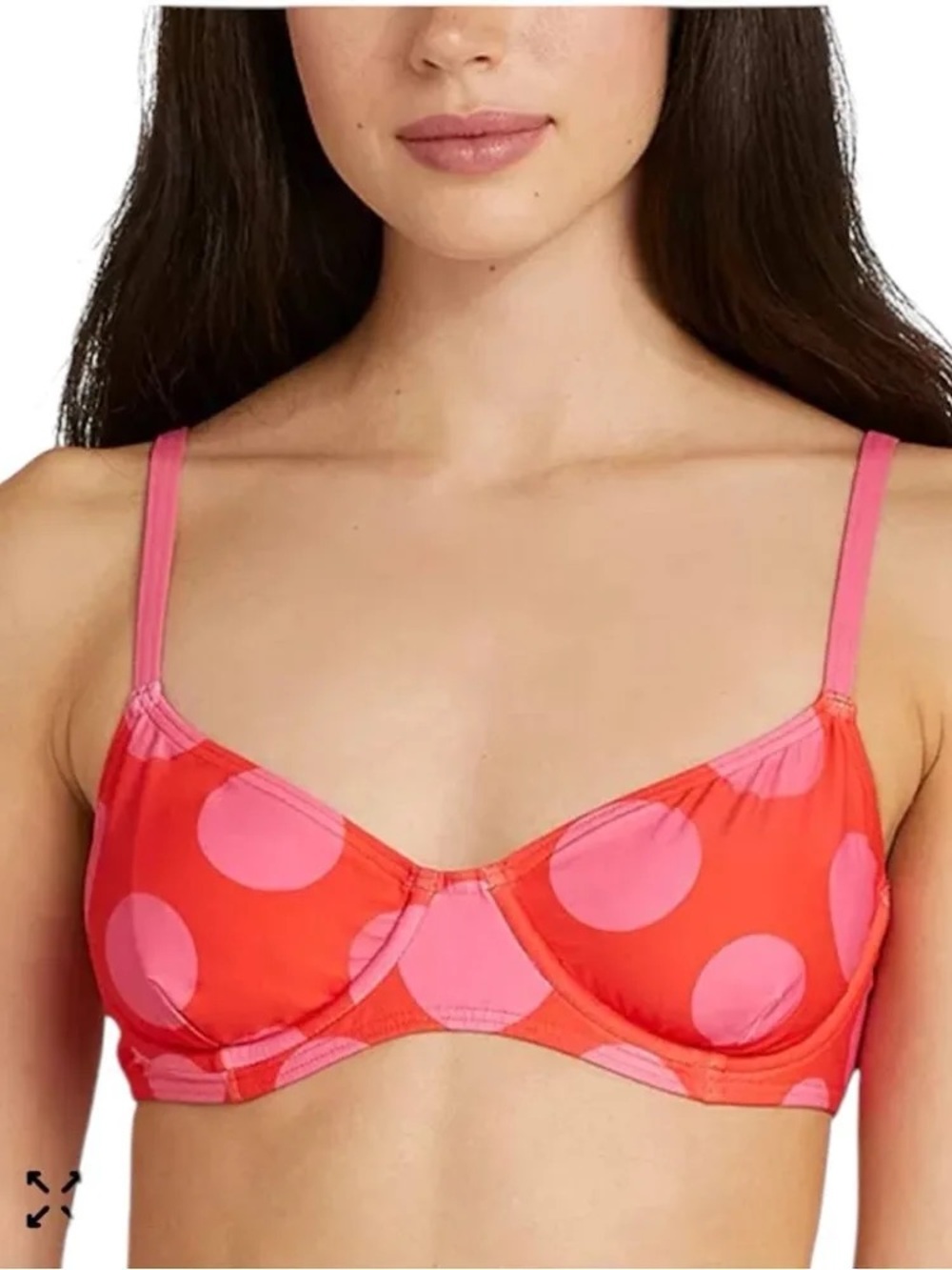 Kate spade flame scarlett underwire polka dot bikini top